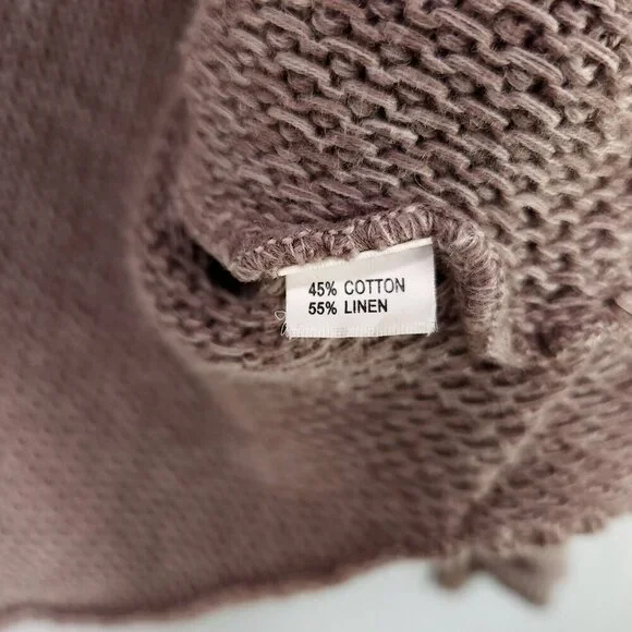 Cue & Emm Knitted Shrug Open Front Cardigan Linen Blend Crop Medium Boho Beach - Picture 10 of 13